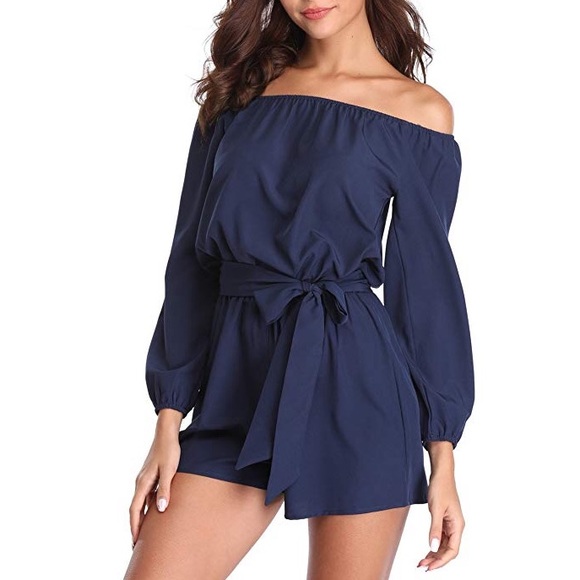 🆕 Aiko Blue Strapless Romper - Picture 3 of 6